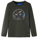 Tricou cu m&acirc;neci lungi pentru copii, kaki, 92