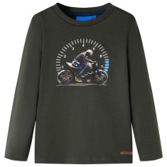 Tricou cu m&acirc;neci lungi pentru copii, kaki, 92