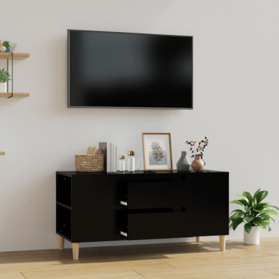Comoda TV, negru, 102x44,5x50 cm, lemn prelucrat GartenMobel Dekor foto