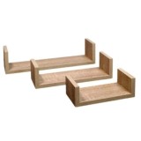 Set 3 polite MDF perete, decorative, suport incluse, 42.5cm, 32.5cm, 22.5cm