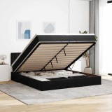 vidaXL Cadru de pat otoman cu saltele, catifea neagră 200x200cm 3312790