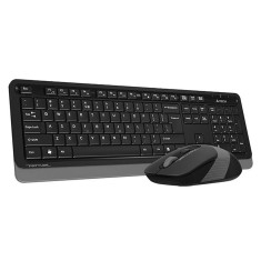 Kit tastatura si mouse wireless A4Tech FG1010 Grey, 104 taste, 2000 dpi, negru/gri