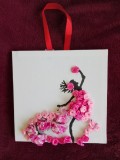 TABLOU PE PANZA CU SASIU NOU 20X20 CM BALERINA ACRILIC PRET 20 LEI CITITI DESCRIEREA
