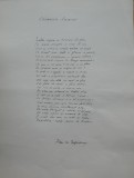 Manuscris de expozitie scris olograf de poetul Pan M. Vizirescu, poezia Coloanele luminii