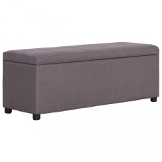 vidaXL Bancă cu compartiment de depozitare gri taupe 116 cm, poliester