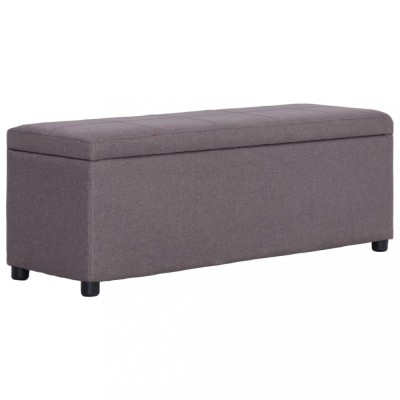 vidaXL Bancă cu compartiment de depozitare gri taupe 116 cm, poliester foto