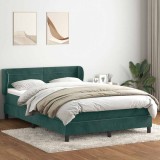 vidaXL Pat box spring cu saltea, verde &icirc;nchis, 160x220 cm, catifea 3317658