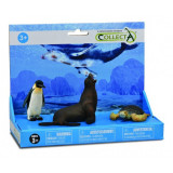 Set 3 figurine pictate manual Foca, Pinguin si Testoasa Collecta, 3 ani+