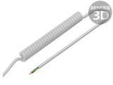 Cablu Spirale 3G1,5mm&sup2; PUR Alb 0,5m