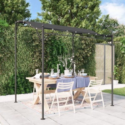 vidaXL Copertină, antracit, 2x2,3 m, 180 g/m&amp;sup2;, material textil și oțel foto
