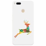 Husa silicon pentru Xiaomi Mi A1, Colorful Reindeer Jump Illustration