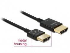 Cablu HDMI 4K High Speed cu Ethernet T-T 3D 3m Activ Slim Premium, Delock 84774
