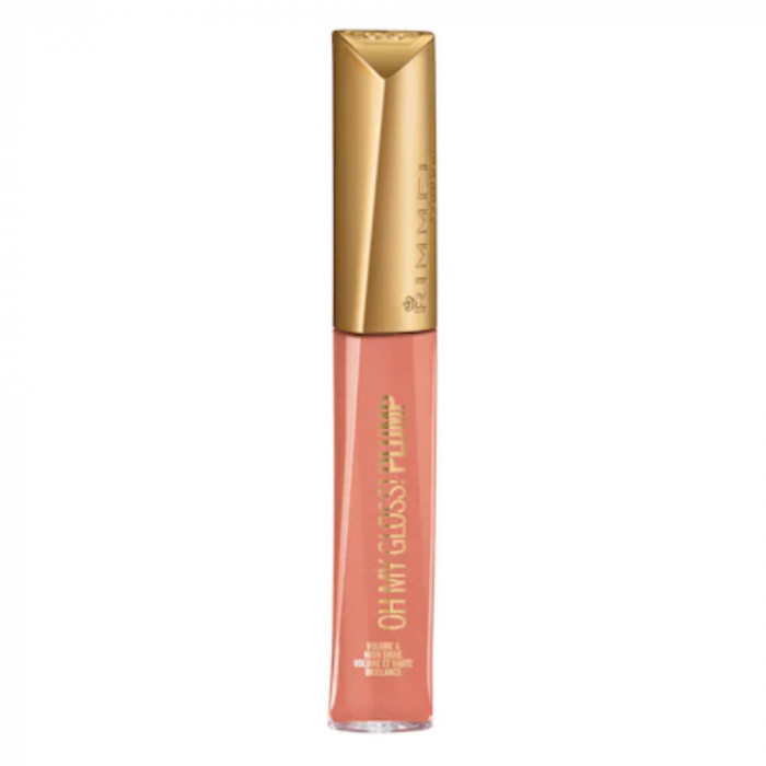 Gloss de Buze RIMMEL LONDON Oh My Gloss Plump, 531 Peach Pie, 6.5 ml, Gloss pentru Buze, Gloss de Buze Colorat, Luciu pentru Buze, Gloss de Buze cu Ef