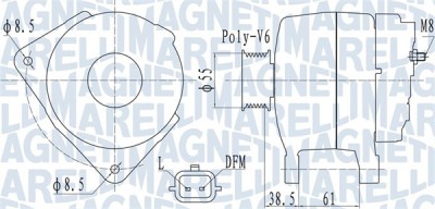 MAGNETI MARELLI 063732098010 Generator / Alternator foto