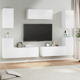 VidaXL Set dulap TV, 7 piese, alb, lemn prelucrat 3114302
