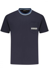 Napapijri Tricou barbati, cu buzunar pe piept si imprimeu, Regular Fit, Bleumarin, S foto