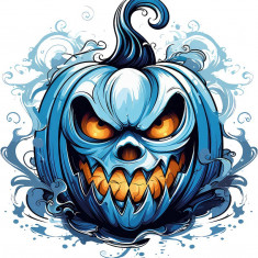 Sticker decorativ, Halloween, Albastru, 62 cm, 1337STK-8