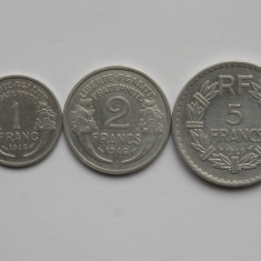 LOT 3 MONEDE 1,2,5 FRANCS 1946 FRANTA