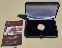 Moneda aur 31,103 g 160 de ani de la Nasterea lui Mihai Eminescu foto