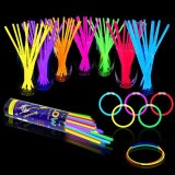 Betisoare bratari luminoase glow sticks, diverse culori, set 100 bucati culoare rosu MultiMark GlobalProd, ProCart