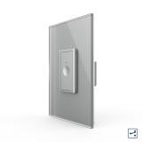 Intrerupator touch cap-scara/cruce Livolo cu rama din sticla gri, 1M