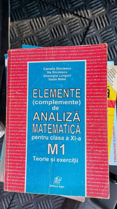 ELEMENTE COMPLEMENTE DE ANALIZA MATEMATICA CLASA A XI A TEORIE SI EXERCITII