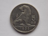 Moneda 5 Franci Belgia 1939 - Belgie Belgique - Colecție Numismatică