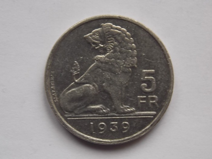 5 FRANCS 1939 BELGIA-BELGIE-BELGIQUE