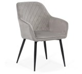 Scaun living BUC 258, forma conica, catifea, picioare metalice, 110 kg