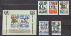 ANUL INTERNATIONAL AL TINERETULUI 1985 SOLOMON ISLANDS MI. 557-561 +BL. 17 MNH