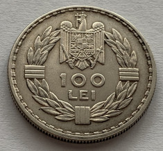 100 Lei 1932 Londra, Argint, Romania, Superba! foto