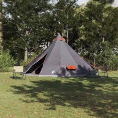 vidaXL Cort de familie Tipi Manual Gri, Portocaliu 560 x 560 x 300 cm