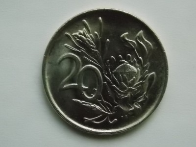 20 CENTS 1977 AFRICA DE SUD-XF foto