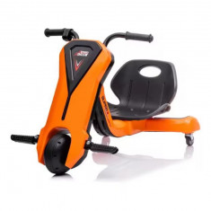 Tricicleta electrica pentru copii cu muzica si lumini Super Drift 12V portocaliu