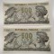 Italia - 500 Lire 1966 B - Serii consecutive