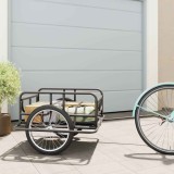 Remorcă de bicicletă, negru, 130x73x48,5 cm, oțel
