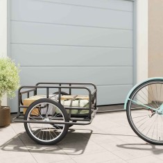 vidaXL Remorcă de bicicletă, negru, 130x73x48,5 cm, oțel foto