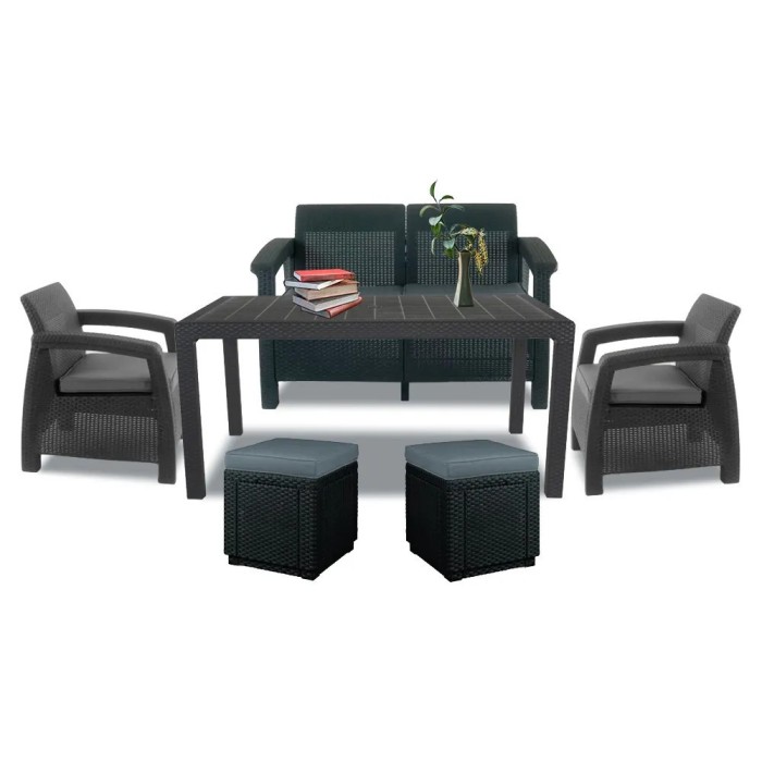 Set de mobilier de grădină Corfu Fiesta duo cub grafit