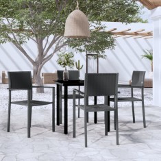 vidaXL Set de servit masa pentru grădină, 5 piese, negru 3099264