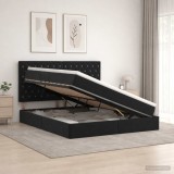 Cumpara ieftin Pat cu saltea si spatiu de depozitare Negru 180 x 200 cm