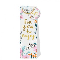 Punga de cadou pentru sticla - Grey Floral | Swan Mill Paper
