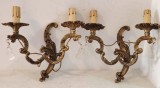 Superba pereche de aplice &icirc;n stilul Rococo din bronz