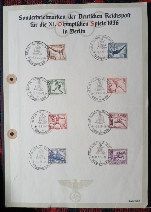 DR-GERMANIA,REICH,1938,plic circulat-olimpiada Berlin-2
