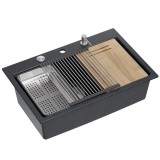Chiuveta din granit MARC 110 WORKSTATION Black Metallic