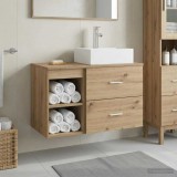 Cumpara ieftin Set dulap baie 2 buc. Stejar Artizanal 79,5 x 41 x 79,5 cm