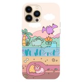 Husa compatibila cu Apple iPhone 15 Pro Max, Viceversa, model Dino park Pusheen , Silicon, TPU, Transparent, Carcasa