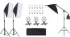 Kit de 3 softboxuri cu macara, soclu de 4 becuri, 3 trepiezi reglabili 200 cm, 12 becuri de 45W, geanta de transport inclusa, Dactylion