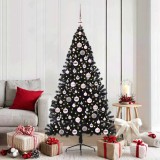 VidaXL Pom de Crăciun artificial pre-iluminat Negru 180 cm PVC 3397143