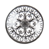 Cumpara ieftin Set 2 butoni mobilier ceramica neagra alba fier argintiu &Oslash; 3x2 cm