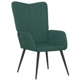 vidaXL Scaun de relaxare, verde &icirc;nchis, catifea